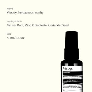 Aesop Deodorant Spray | Alcohol & Aluminum Free | Reduce and Mask Unpleasant Odors | Woody. Herbaceous. Earthy | 1.7 oz