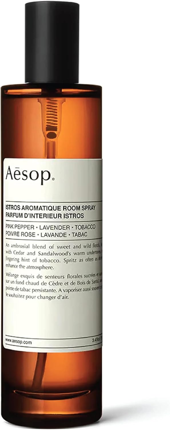 Aesop Istros Aromatique Room Spray | Non-Aerosol Air Freshener | Vibrant. Floral. Smoky | Aroma for Several Hours | 3.4 oz / 100mL