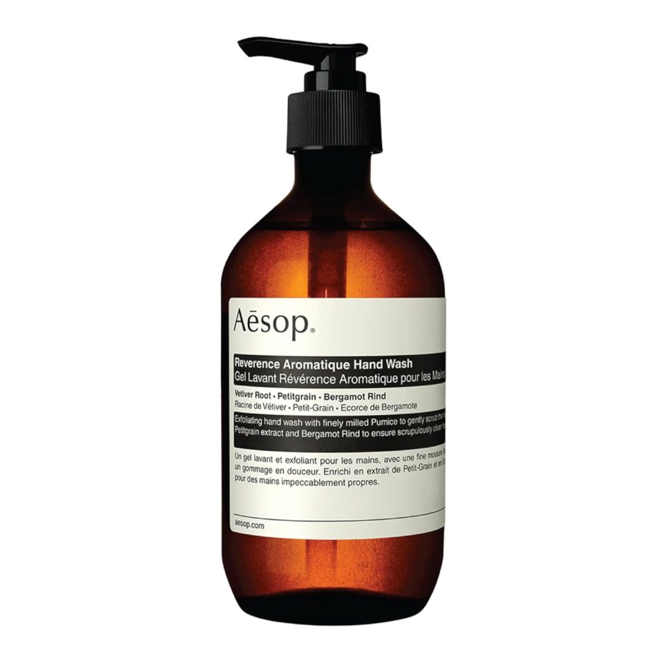 Aesop Reverence Aromatique Hand Wash | Woody. Earthy. Smoky | Gentle Exfoliating Cleanser For Renewed Skin | 500mL / 16.9 oz