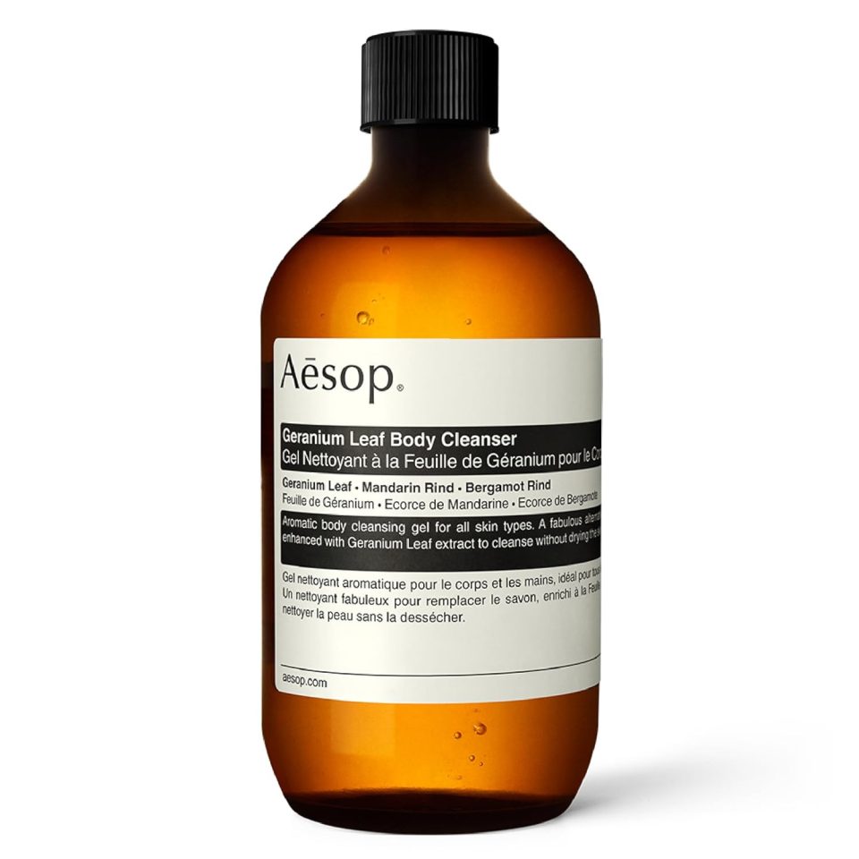 Aesop Geranium Leaf Body Cleanser Refill | Invigorating Gentle Cleansing Gel | Green. Citrus. Fresh | 16.9 fl oz