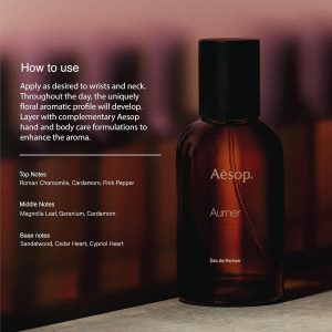 Aesop Aurner Eau de Parfum | Floral. Herbaceous. Fresh Unisex Fragrance | Floral Fragrance With Unexpected Contrasts | 1.6oz / 50mL