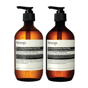 Aesop Aromatique Hand Care Set for Kitchen and Bathroom | Duo to Renew and Replenish Skin | Includes Resurrection Cleanser & Reverence Gentle Exfoliator | 16.9 oz (Set of 2)