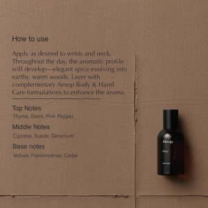 Aesop Hwyl Eau de Parfum | Smoky. Woody. Vetiver Scent | Subtle Spice and Rich Earthy Aroma | Unisex | 1.6 oz