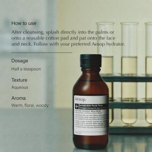Aesop Immaculate Facial Tonic | Vitamin-Rich. Hyrdating Gentle Exfoliant | for Refined Skin Texture | 3.3 fl oz